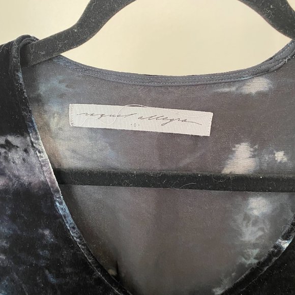 RAQUEL ALLEGRA VELVET TSHIRT TOP SIZE 0 XS IN STORM - Picture 8 of 12